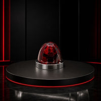 Watermelon rojo Omnius 85MM apagado sobre podium negro — render producto en reposo